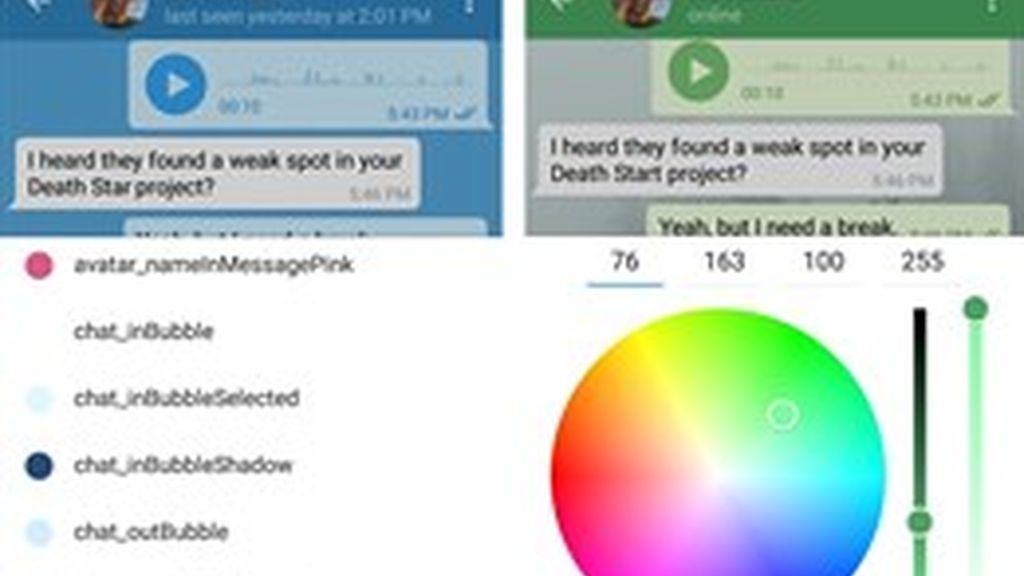 Telegram permite crear temas personalizados en su última actualización para Android
