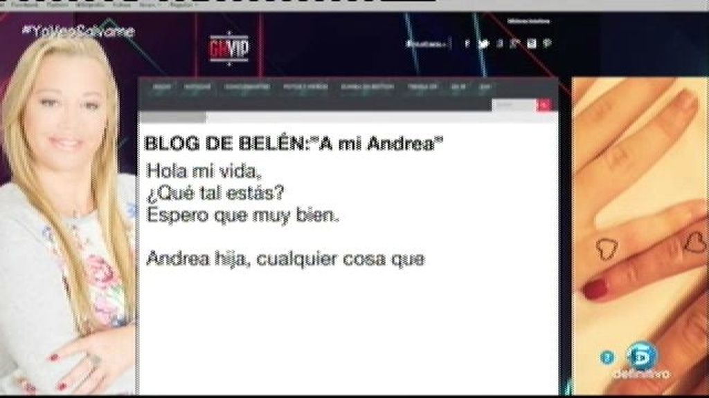 Los blogs que Belén Esteban dedica a su hija Andrea y a su pareja, Miguel