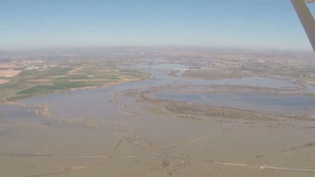 Nuevas imágenes aéreas de las inundaciones del Ebro