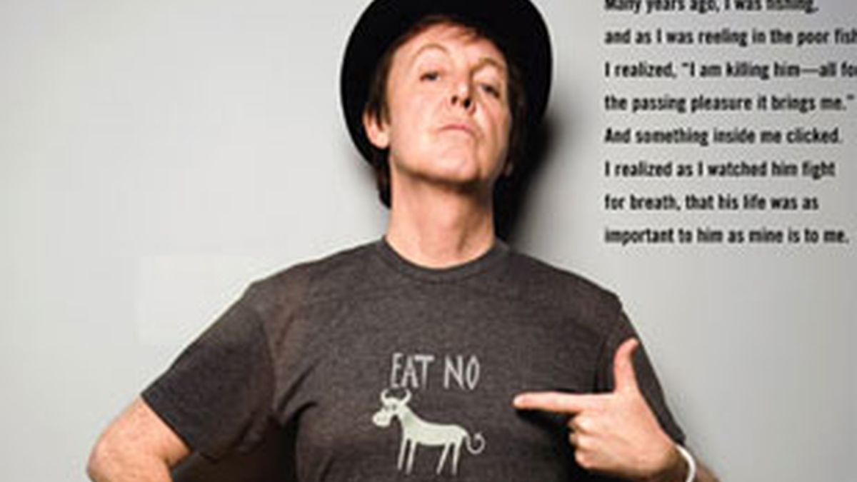 El ex Beatles, que es un vegetariano convencido ha participado de la iniciativa 'Un lunes sin carne' en Londres para luchar contra el cambio climático. Foto Peta.org