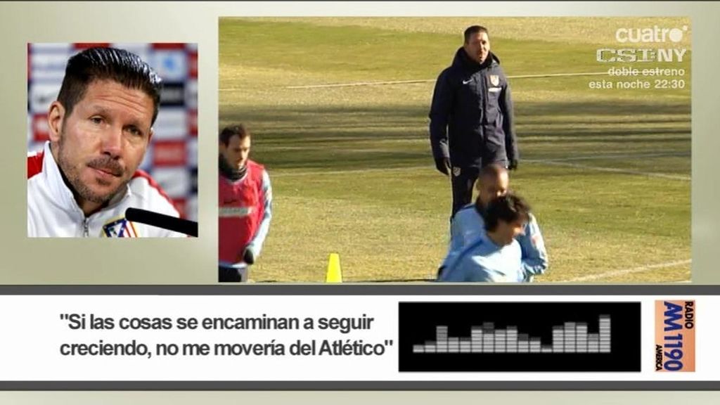 Simeone habla de su futuro: "Si seguimos creciendo, no me movería del Atlético"