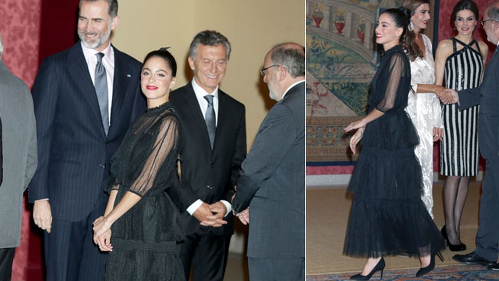 Carla Pereyra y el Cholo, en la despedida de Awada y Macri con la reina Letizia y Felipe VI