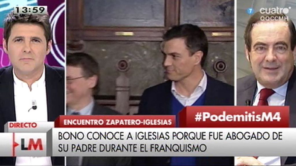 Bono: "A P. Iglesias le tengo aprecio pero mi voto y mi amistad están con Pedro Sánchez"