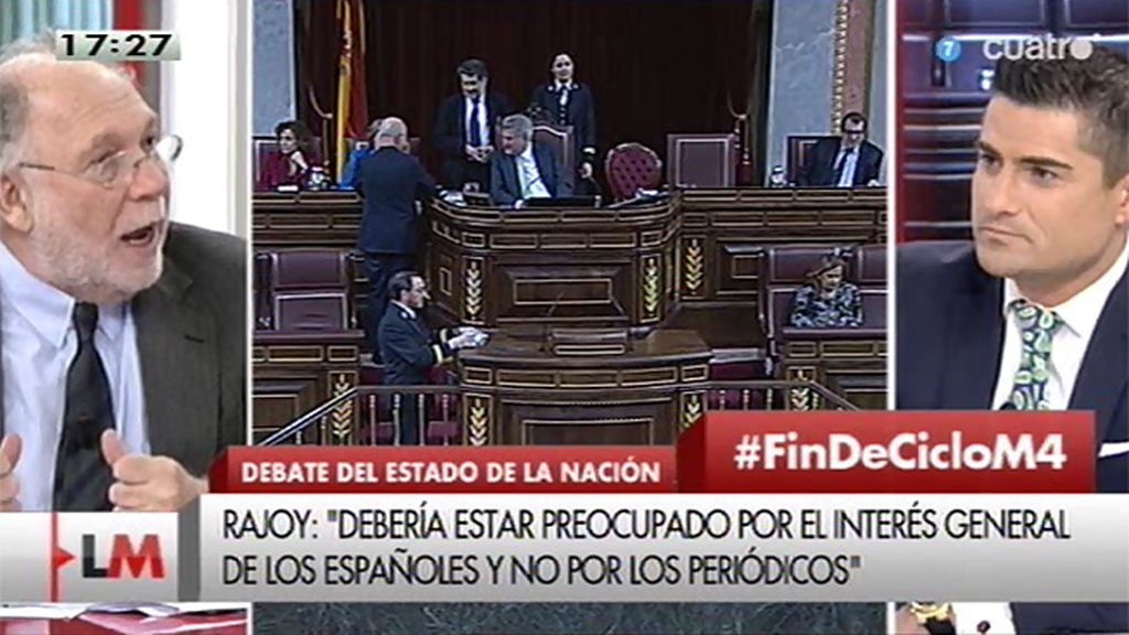 Ekaizer: "Veo a Rajoy de un nivel de agresividad que sólo refleja su desconcierto"