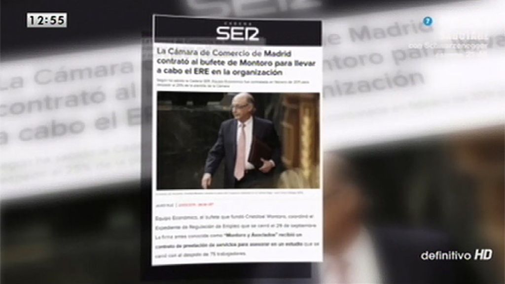 La Cámara de Comercio de Madrid contrató el bufete de Montoro para llevar a cabo el ERE en la organización, según la Cadena Ser