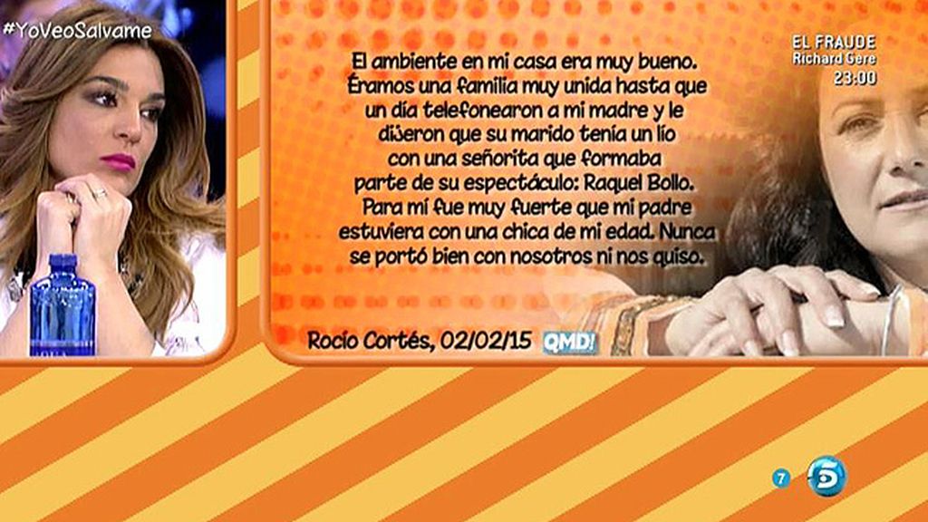 Rocío Cortés: "A Raquel Bollo le molestaba que mi padre nos pasara la pensión"