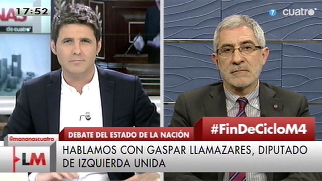 Llamazares, de Rajoy y Sánchez: "Es un retrato en sepia del bipartidismo agonizante"