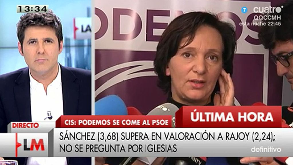 Carolina Bescansa (Podemos): "Las estrategias de desautorización de los partidos se vuelven contra sí mismos"