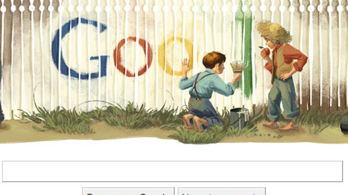 Google deja que Tom Sawyer "pinte" su valla en un nuevo 'doodle'