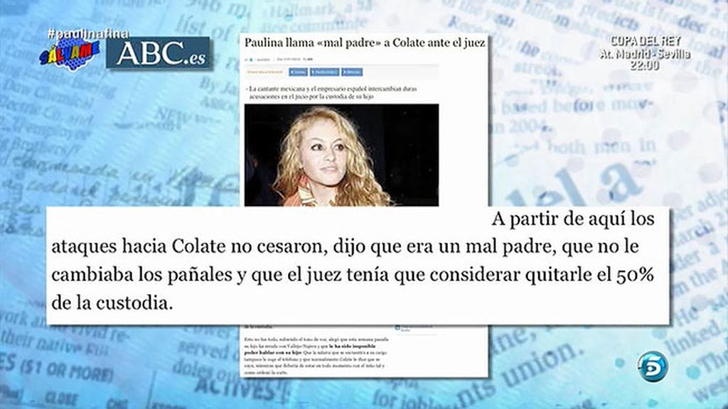Paulina Rubio llama mal padre a Colate