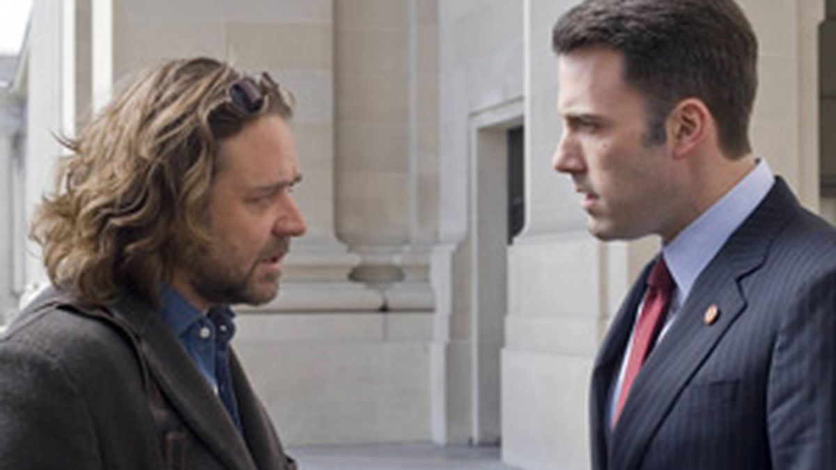 Russel Crowe y Ben Affleck protagonizan 'La Sombra del Poder'. Vídeo: Informativos Telecinco