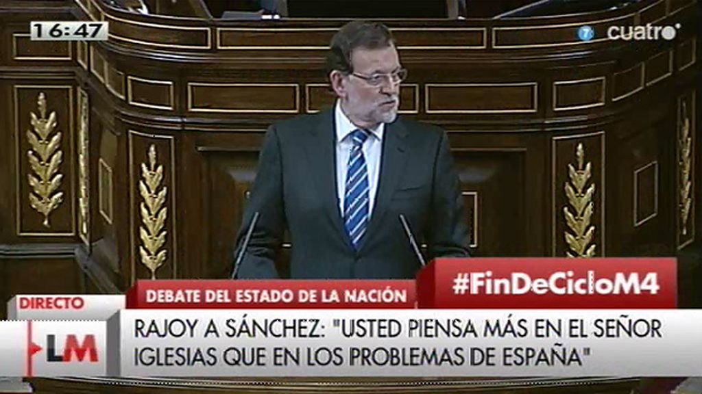 Mariano Rajoy, a Pedro Sánchez: "Es el secretario general del PSOE, debería tener más nivel en sus intervenciones"