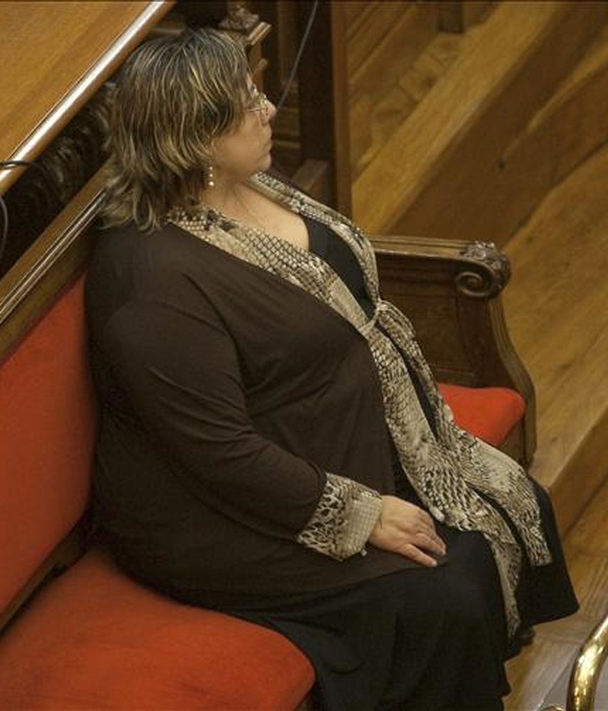 Maria Pilar G. el pasado día 2 en el segundo juicio como acusada de asesinar a su marido en 1998 para cobrar un seguro de vida. EFE