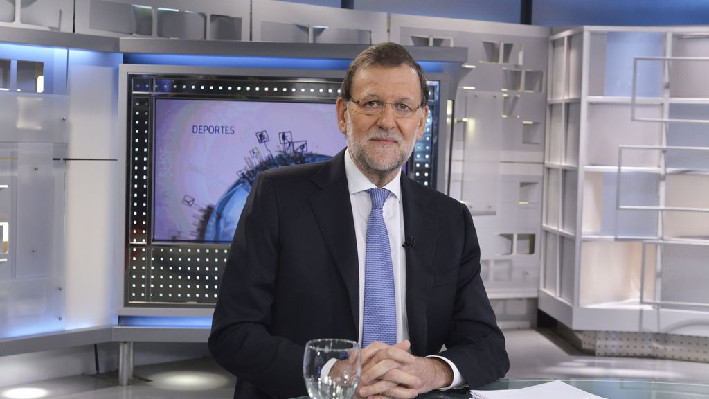 Pedro Piqueras entrevista a Mariano Rajoy en Informativos Telecinco
