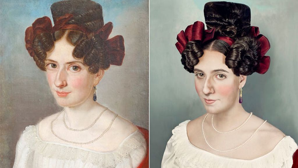 Recrea minuciosamente retratos de sus familiares