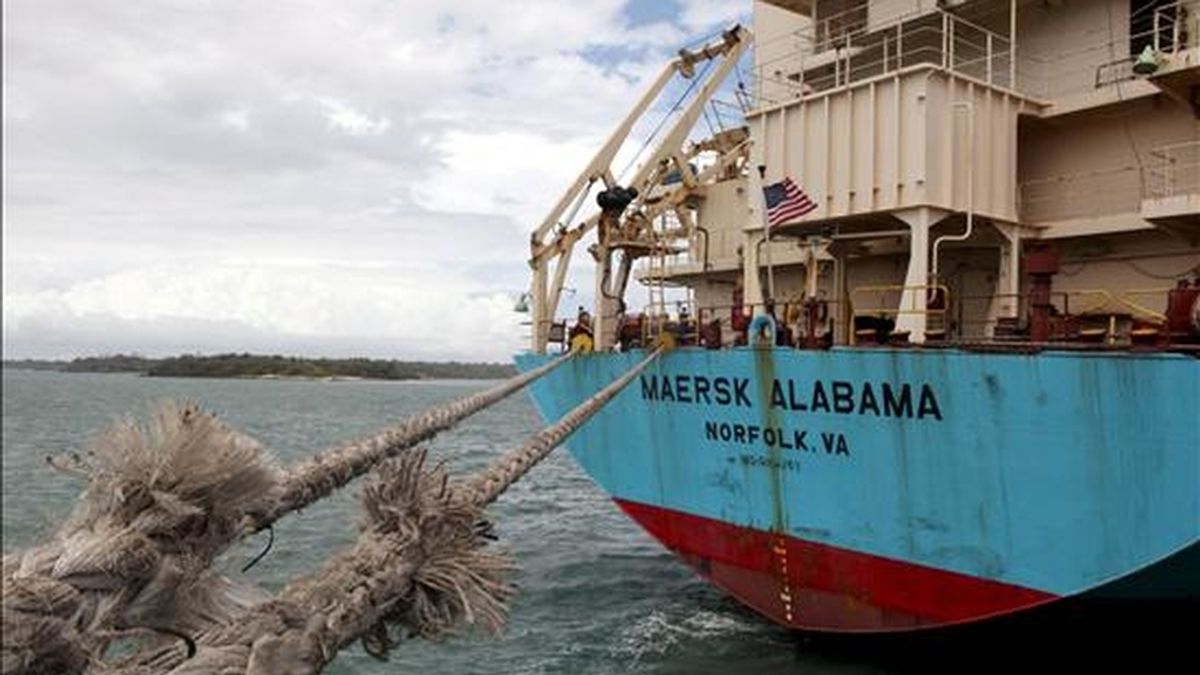 El buque carguero "Maersk Alabama", atracado en Mombasa. EFE/Archivo