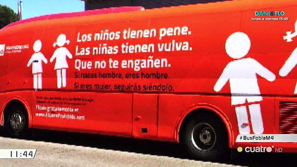 Un autobús con un mensaje contra la transexualidad de 'Hazte oír' recorre Madrid