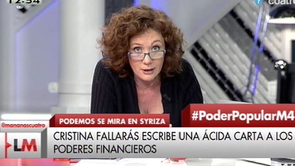 Cristina Fallarás: “¡Ay las élites! Cuantas veces se olvidan de que son poquitos”