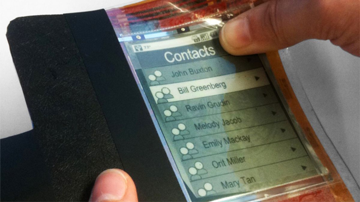 El prototipo del PaperPhone, creado por investigadores canadienses, será presentado el día 10 de mayo en la feria tecnológica Computer Human Interaction.