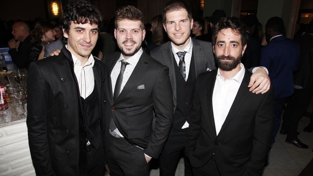 El equipo de la película "Blue rai": Santi Bayón, Pedro B. Abreu, Cristian Valencia y Carlos Franco