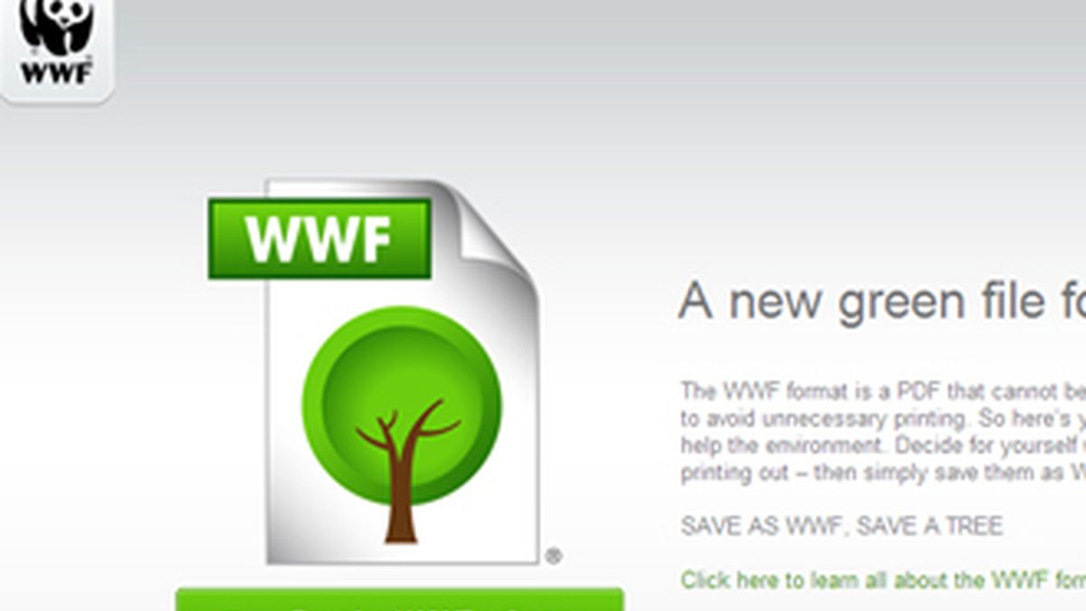 'Salve como WWF, salve un árbol', es el nombre de la iniciativa para promover este nuevo formato ecológico.