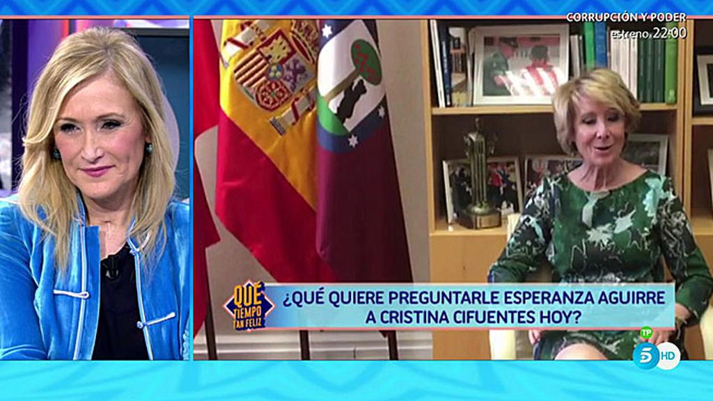 Esperanza Aguirre tiene una pregunta espinosa para Cristina Cifuentes...