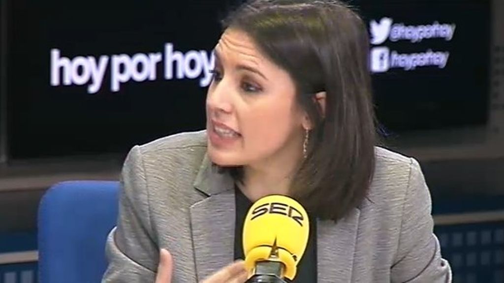 Irene Montero ve "extraña" la denuncia de la APM a Podemos por acoso