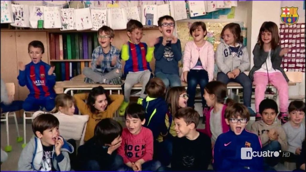 La promesa del Barça a unos niños de un colegio de Barcelona: "Remontaremos"