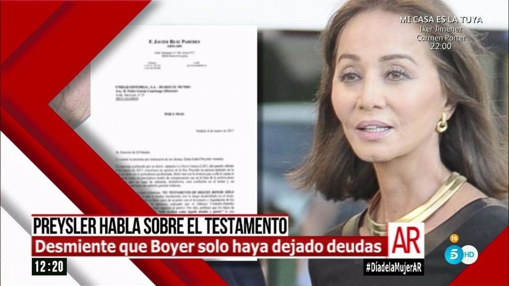 Isabel Preysler desmiente que Miguel Boyer solo haya dejado deudas