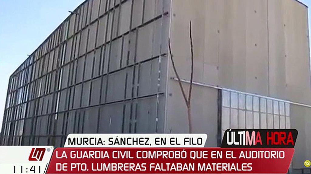 La Guardia Civil certificó que faltan numerosos materiales en el Auditorio de Puerto Lumbreras, según la Cadena Ser