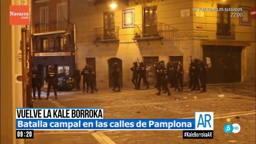 Así fue la batalla campal en Pamplona entre la Kale Borroka y los
