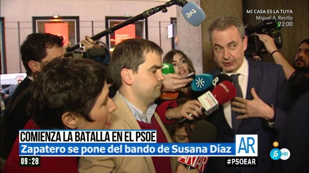 Zapatero apoya a Susana Díaz: "Tiene grandes condiciones para liderar el partido"