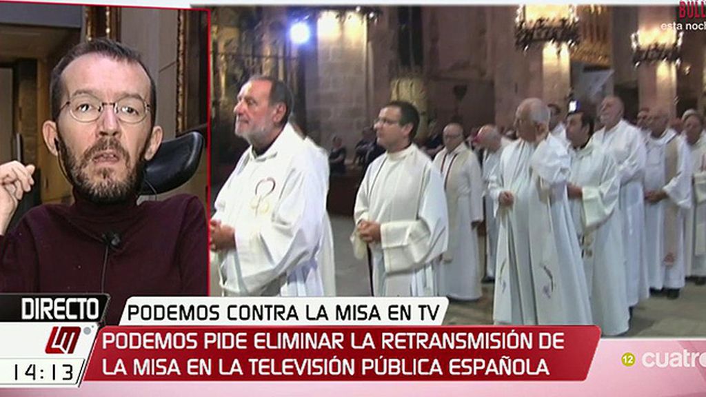 Echenique: “La televisión pública no es el lugar para mandar a homosexuales al infierno como hizo el obispo de Alcalá de Henares”