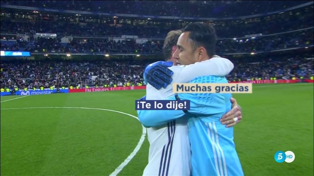 "¡Te lo dije!" Ramos, a Keylor, tras 'cantar' en el gol y después salvar al Madrid