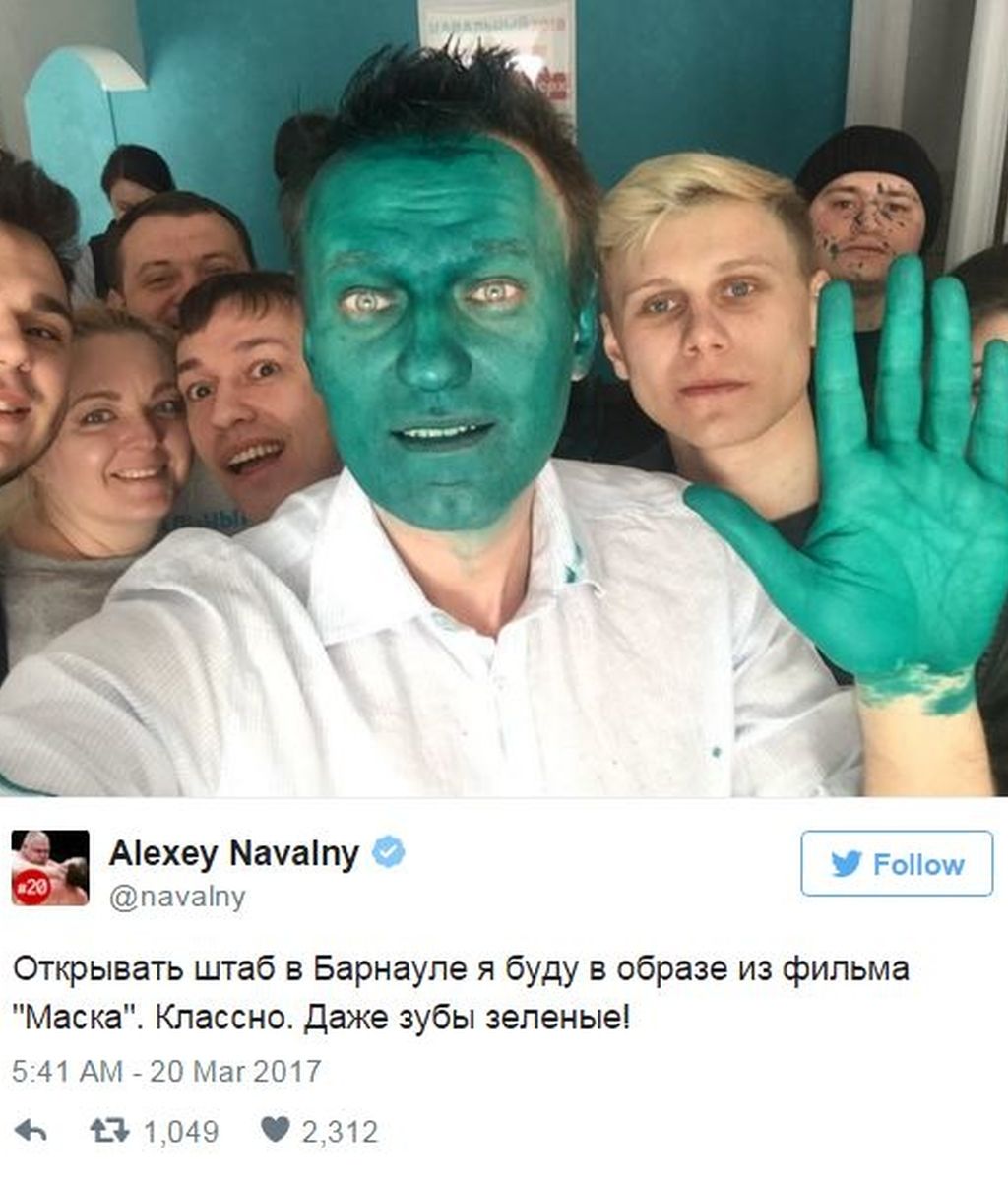 HoyEnLaRed: la oposición rusa se pinta la cara de verde