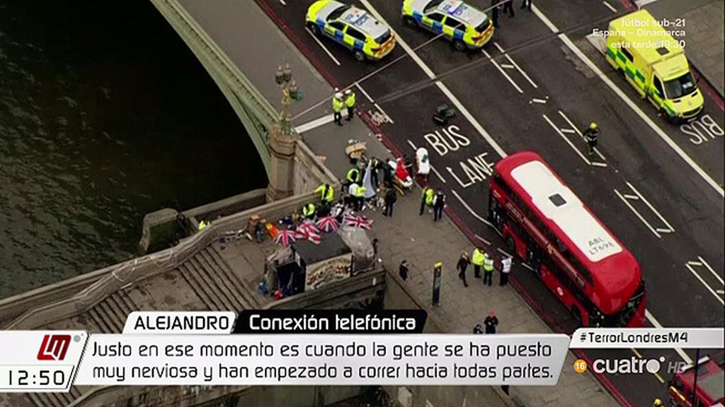 Alejandro, testigo del atentado de Londres: "Escuché un golpe, vi un coche con el frontal destrozado y gente en el suelo"