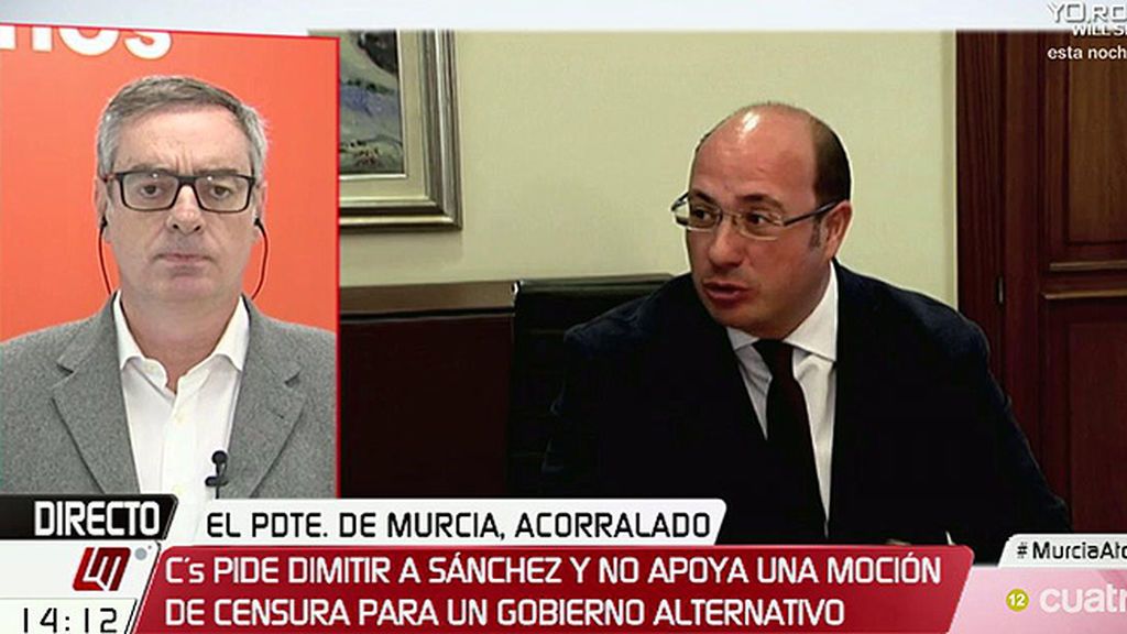 Villegas: "Aprobamos apoyar la moción de censura del PSOE en Murcia siempre que sea para convocar elecciones"