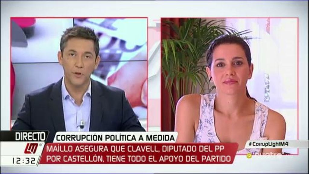 Inés Arrimadas: “En corrupción no es lo mismo meter la pata, que meter la mano”