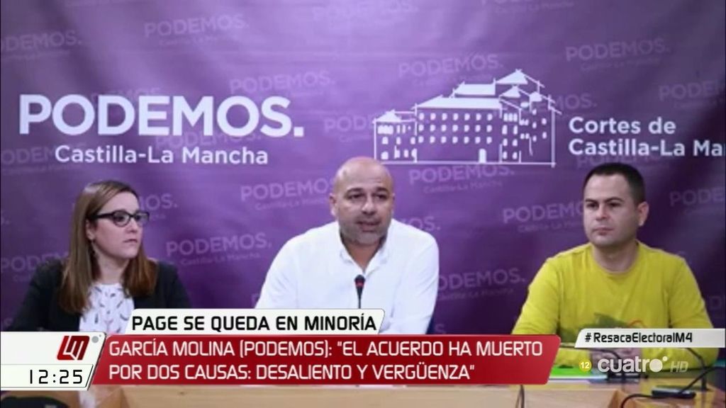 Podemos rompe el acuerdo de presidencia de García-Page en Castilla-La Mancha