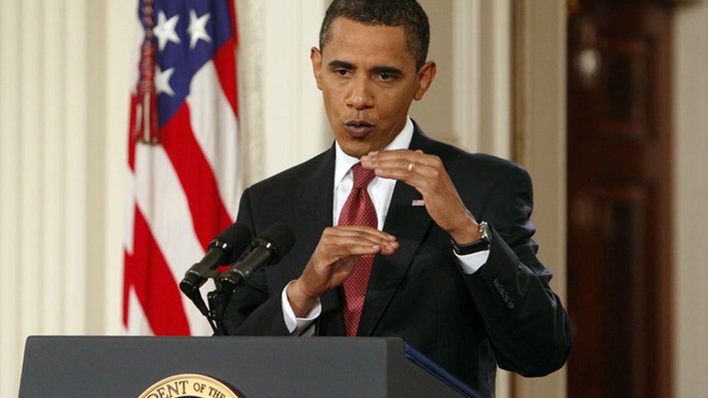 Obama durante la rueda de prensa