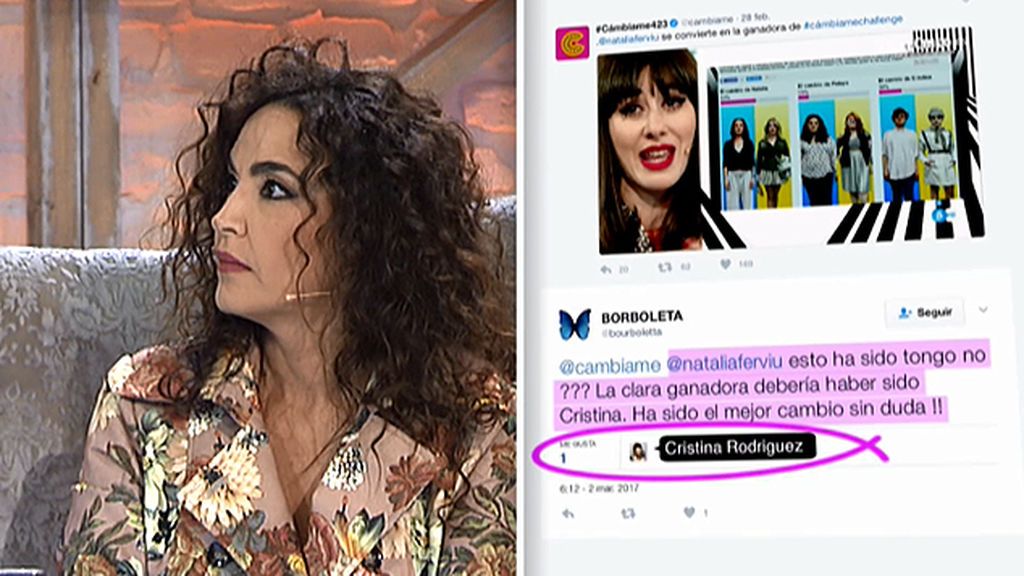 Natalia se enfada con Cristina por un tuit