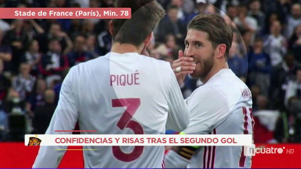 Las risas de Ramos y Piqué antes de la rajada del culé al acabar el partido