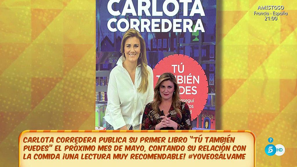 Carlota Corredera, muy emocionada, anuncia que va a publicar su primer libro