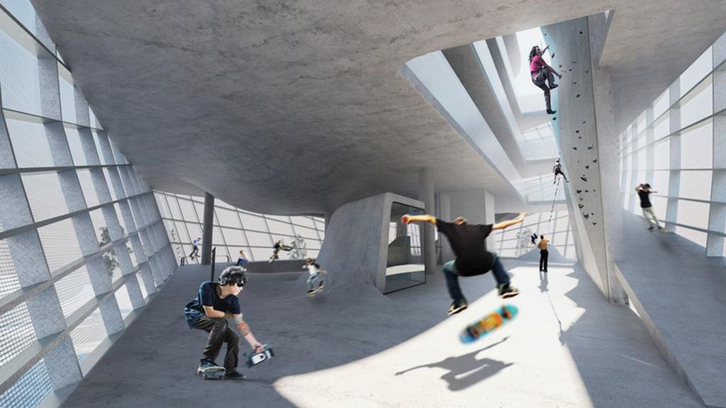 El sueño de todo skater: un edificio de cinco plantas para poder patinar dentro