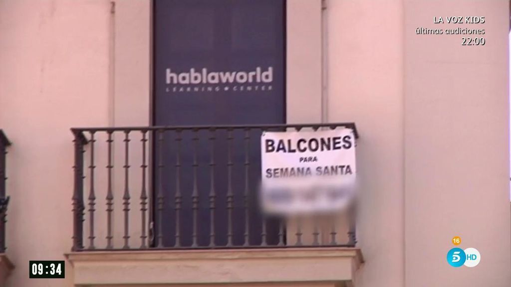 Sevilla le declara la guerra al alquiler ilegal de balcones para Semana Santa