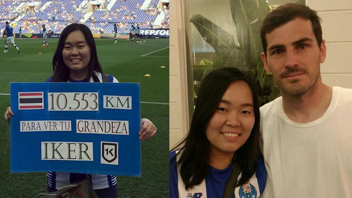 La mayor fan de Casillas: viaja diez mil kilómetros desde Tailandia para abrazarle