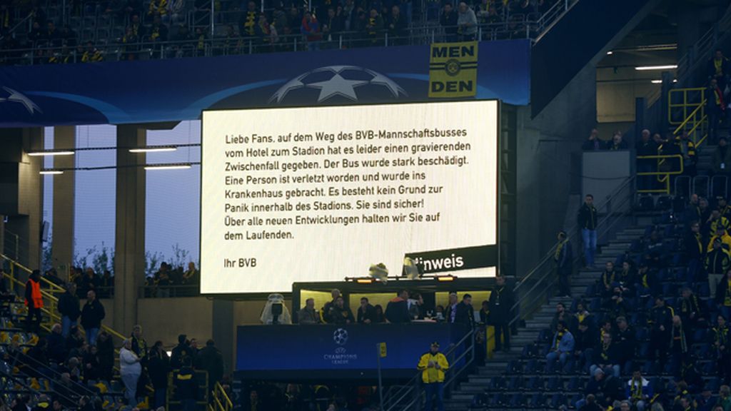Así ha quedado el autobús del Borussia de Dortmund tras las explosiones