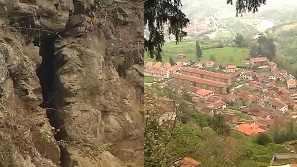 Una roca mantiene en vilo a una localidad asturiana