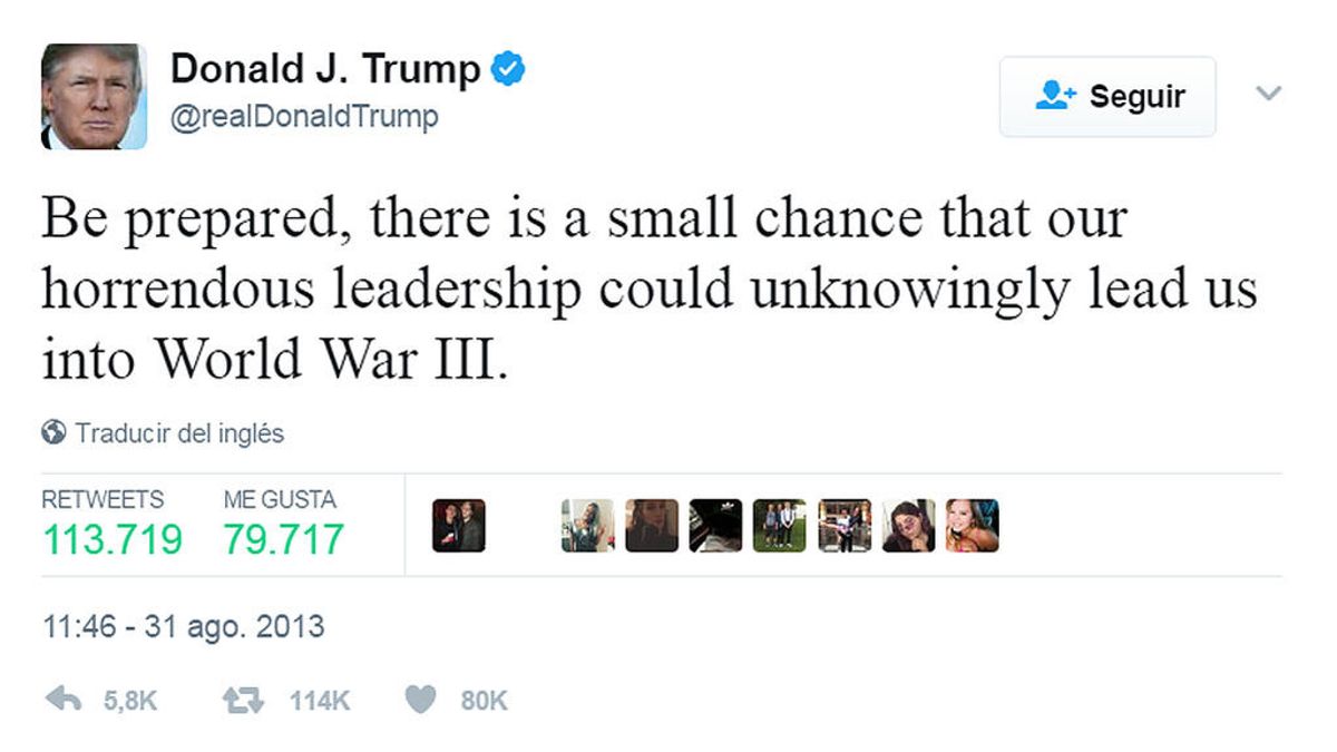 El tuit premonitorio de Trump bate récord de 'retuits' cuatro años después