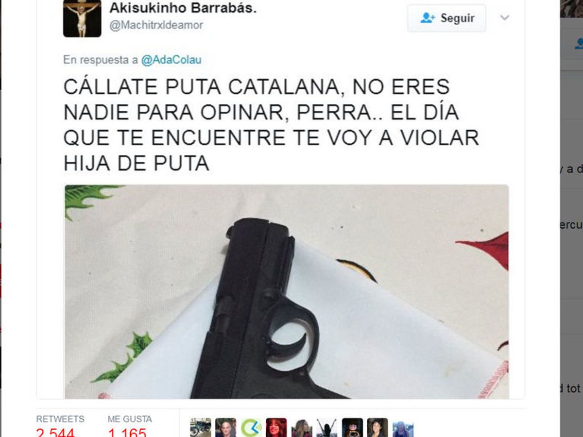 El día que te encuentre te voy a violar, hija de puta